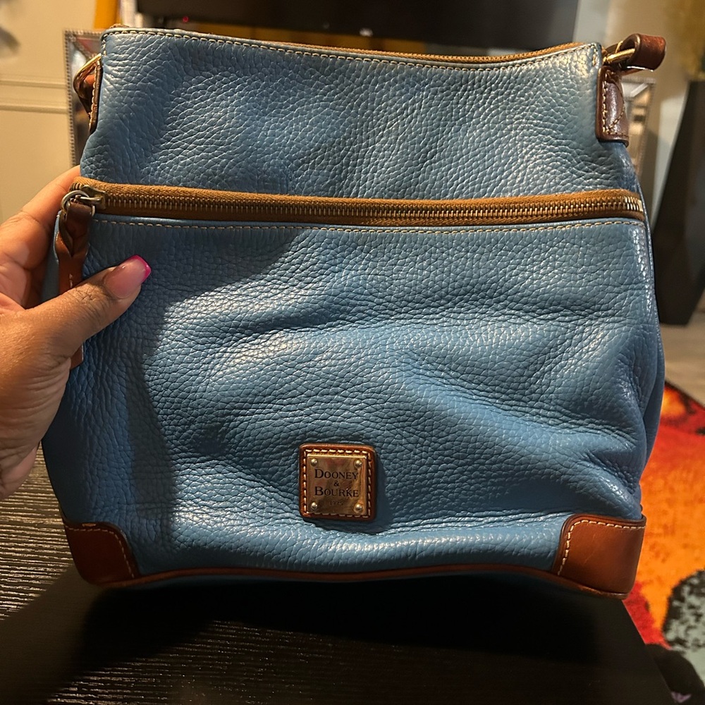 Dooney & Bourke Sky Blue Leather Shoulder Bag
